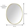 Espelho Oval com Moldura de Alumínio 50cm x 40cm Decore Pronto - 4