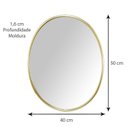 Ver imagem 4 de Espelho Oval com Moldura de Alumínio 50cm x 40cm Decore Pronto