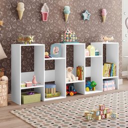 Estante Infantil Montessoriana Teen Play com 5 Nichos - Branco - 1 Estante Infantil Montessoriana Teen Play com 5 Nichos - Branco - 1