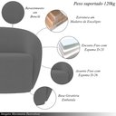 Ver imagem 3 de Conjunto 1 Sofá Living 180cm e 1 Poltrona Decorativa Sala de Estar Íbis Encosto Fixo Bouclê Grafite