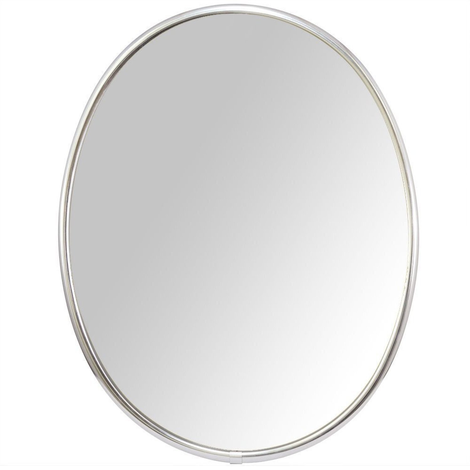Espelho Oval Moldura de Alumínio 50cm x 40cm Decore Pronto