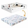 Cama Montessoriana Casal + Colchão Família Feliz Mdf Branco - 1
