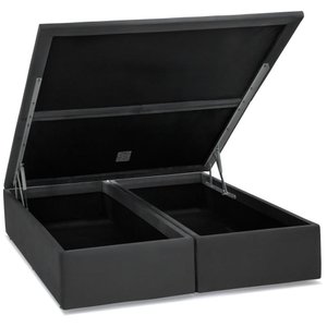 Cama Box Super King Size Ortobom Baú Camurça Cinza (193x203x39cm)