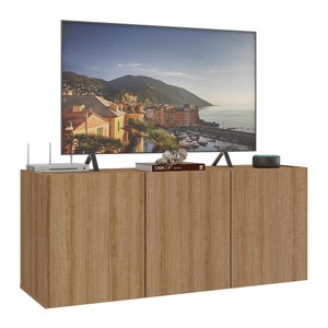 Rack para Tv até 32 Polegadas com 3 Portas Suspenso Multimóveis Mp1066 Rustic
