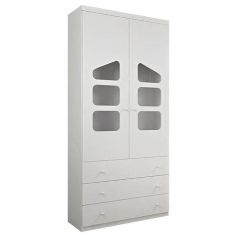 Guarda-Roupa Roupeiro 2 Portas Módulo Armário Ludi 100% MDF Branco