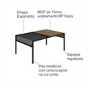 Ver imagem 5 de Mesa de Centro Industrial Retrô Madeira/Aço York Bege