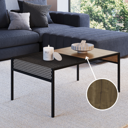 Mesa de Centro Industrial Retrô Madeira/Aço York - 5 Mesa de Centro Industrial Retrô Madeira/Aço York - 5