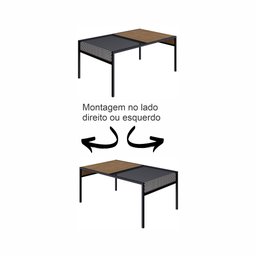 Mesa de Centro Industrial Retrô Madeira/Aço York - 12 Mesa de Centro Industrial Retrô Madeira/Aço York - 12