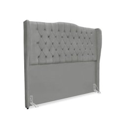 Cabeceira de Cama Box Queen 160 Cm Dubai Premium - Veludo Cinza Grafite - 1