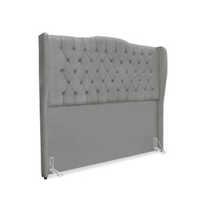 Cabeceira de Cama Box Queen 160 Cm Dubai Premium - Veludo Cinza Grafite