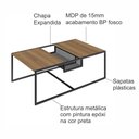 Ver imagem 7 de Mesa de Centro Industrial Retrô com Nicho Madeira/Aço York Bege