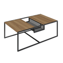 Ver imagem 2 de Mesa de Centro Industrial Retrô com Nicho Madeira/Aço York Bege