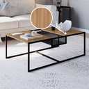 Ver imagem 6 de Mesa de Centro Industrial Retrô com Nicho Madeira/Aço York Bege