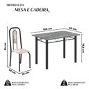 Ver imagem 3 de Conjunto de Mesa com 4 Cadeiras Lívia Preto/Bege