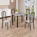 Ver imagem 1 de Conjunto de Mesa com 4 Cadeiras Lívia Preto/Bege
