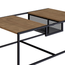Ver imagem 5 de Mesa de Centro Industrial Retrô com Nicho Madeira/Aço York Marrom