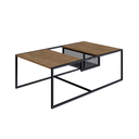 Ver imagem 3 de Mesa de Centro Industrial Retrô com Nicho Madeira/Aço York Marrom