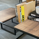 Ver imagem 6 de Mesa de Centro Industrial Retrô com Nicho Madeira/Aço York Marrom