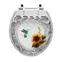 Ver imagem 1 de Tampa de Vaso Decorada Convencional Girassol Beija Flor