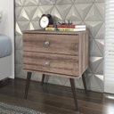 Ver imagem 1 de Mesa de Cabeceira 2 Gavetas Retrô Rt 3032 Marrom