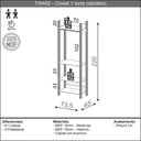 Ver imagem 2 de Closet para Roupas com Cabideiro e Prateleiras em Mdf 2,20m Cor:off White com Freijó