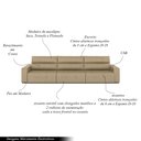 Ver imagem 3 de Sofá Retrátil 5 Lugares 314cm 3 Módulos Nero com USB Couro Bege G52 - Gran Belo