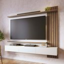 Ver imagem 1 de Painel para Tv até 70 Polegadas Juriti Portas Ripado Amêndoa/off White Matte - Colibri