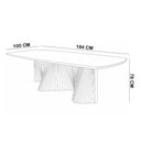Ver imagem 6 de Mesa de Jantar 6 Lugares Retangular com Vidro Base Ripada 184cm Rigon B05 Canela Off White - Lyam