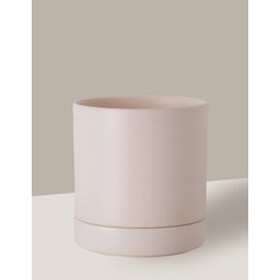 Vaso de Cerâmica com Prato para Plantas Creme Médio - 2