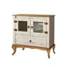 Aparador Rústico Madeira Maciça 2 Portas Vidro Branco Garapa D120vl Denk - 2