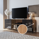 Ver imagem 4 de Rack Industrial Retrô para TV até 70 Polegadas 2 Portas 2 Nichos 180cm York