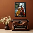 Ver imagem 2 de Quadro Decorativo Oxum e Xangô 33x24cm - com Vidro:moldura Preta