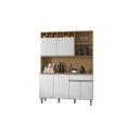 Ver imagem 1 de Kit Cozinha Compacta Alice 130cm C/6 Portas 1 Gaveta - Am/bc - Ajl Móveis