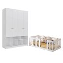 Ver imagem 2 de Quarto Montessoriano Mini Cama Giulia e Guarda-Roupa Curió 4 Portas Casatema MadeiraOriginals Branco