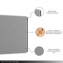Ver imagem 3 de Cabeceira Design para Cama de Casal Bezos Pés em Madeira Veludo Cinza G91 - Gran Belo