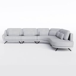 Sofá de Canto Moscou 3,61m X 3,13m em Boucle Alaska Natural - Home Mobily - 1