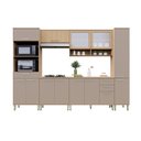 Ver imagem 2 de Cozinha Completa 100 Mdf 6 Peças com Tampo e Espaço Forno e Micro-ondas 310cm Duna Luciane Móveis