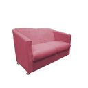 Ver imagem 1 de Namoradeira Decorativa Biane Suede Rosa 2 Lugares Pés Cromado Ms Decor