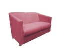 Ver imagem 1 de Namoradeira Decorativa Biane Suede Rosa 2 Lugares Pés Cromado Ms Decor