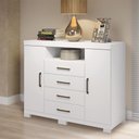 Ver imagem 3 de Guarda Roupa Casal Itália 3 Portas de Correr 2 Gavetas MDF-MDP Branco Brilho com Cômoda Santos