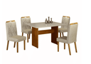 Ver imagem 1 de Conjunto de Mesa Uai Isis 120x90cm com 4 Cadeiras Olga - Cinamomo/off White