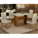 Ver imagem 4 de Conjunto de Mesa Uai Isis 120x90cm com 4 Cadeiras Olga - Cinamomo/off White