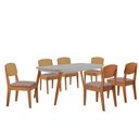Ver imagem 2 de Mesa de Jantar Copper 180cm Tampo Canto Copo Mdf Vidro com 6 Cadeiras Copper Premium Moderna Mobília