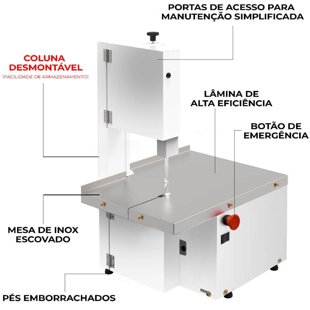 Serra Fita de Bancada para Carne Bivolt Lâmina de Serra Saro 1/3cv Açougue - 2