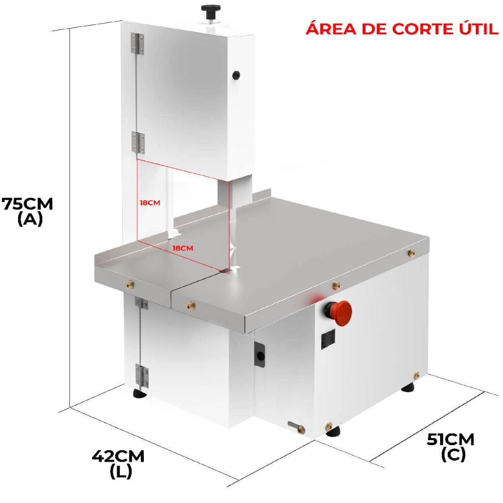 Serra Fita de Bancada para Carne Bivolt Lâmina de Serra Saro 1/3cv Açougue - 3