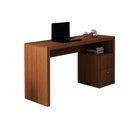 Ver imagem 2 de Escritório com Mesa para Computador 2 Gavetas com Armário Prateleiras Portas Amendoa - Fdecor