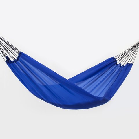 Rede de Dormir Descanso Nylon Garimpeira Camping Azul