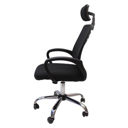 Kit 2 Cadeiras de Escritório Presidente Executiva Alta Ribs Tela Mesh com Apoio de Cabeça Preta - 4