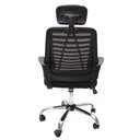 Ver imagem 5 de Kit 2 Cadeiras de Escritório Presidente Executiva Alta Ribs Tela Mesh com Apoio de Cabeça Preta