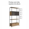 Estante para Livros Industrial Retrô Alta 2 Portas 1 Gaveta Madeira/Aço 180x90cm York - 9